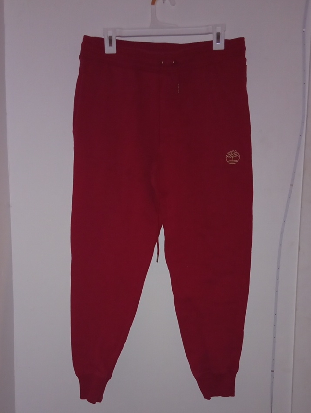 Timberland Red Joggers With Gold Logo Size M